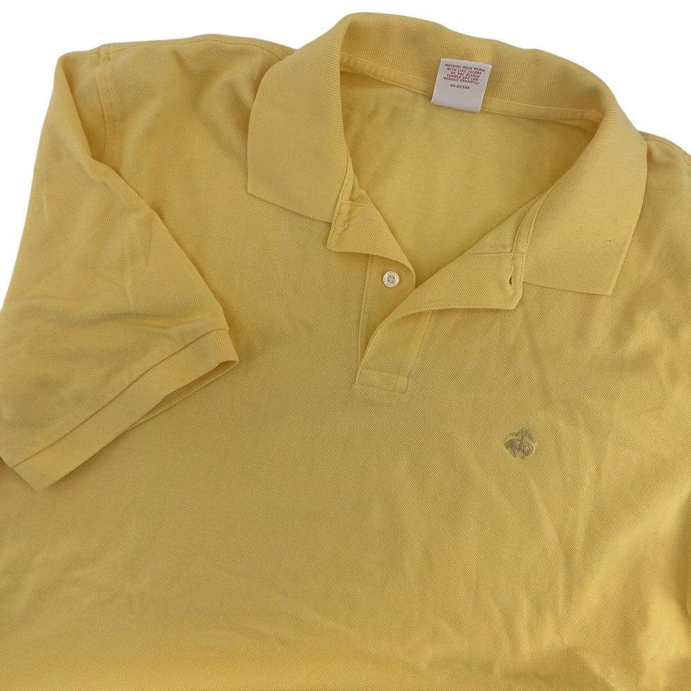 Brooks Brothers Performance Polo Shirt Mens‎ Large Yellow Cotton Casual Top